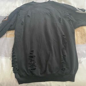 Distressed Varsity Sweatshirt